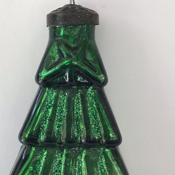 Glass 5” Christmas Tree Ornament Heavy Glass - Picture 2 of 11